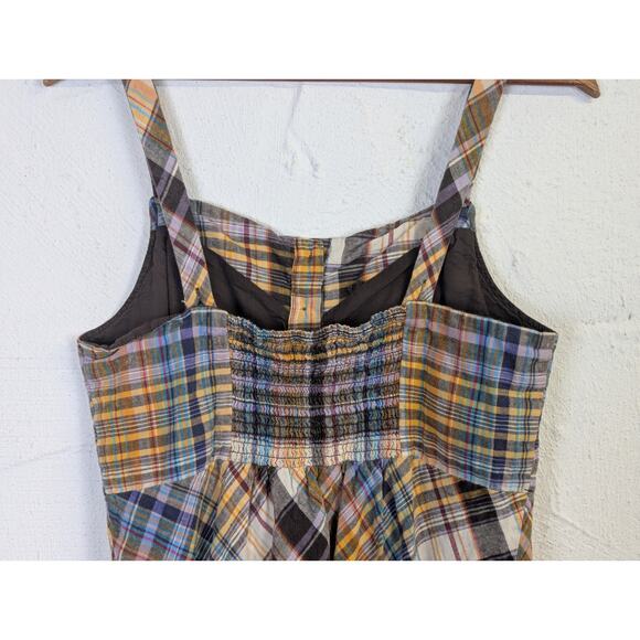 Y2K Sundress Madras Plaid Old Navy Womens Large Linen Blend Cottage Festival - Picture 6 of 9